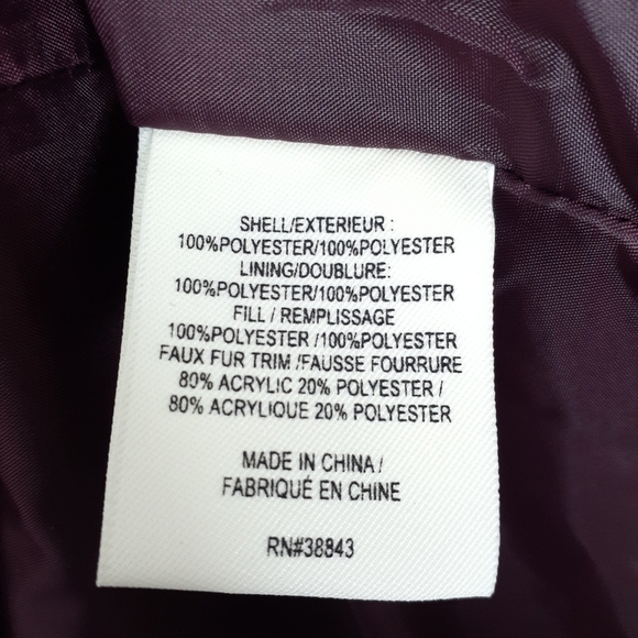 Maralyn & Me Puffer Coat S Faux Fur Trim R - Picture 6 of 7